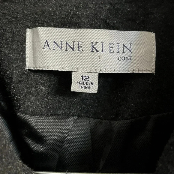 Anne Klein Wool Cashmere Blend Black Button-Up Coat, Women’s Size 12 - Picture 8 of 10